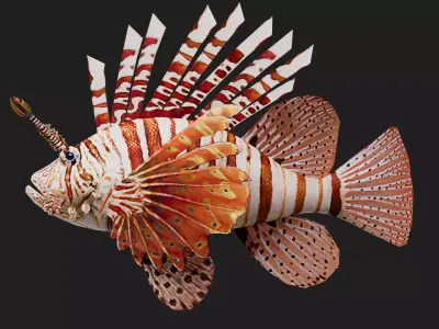 Lionfish Low-poly 3D model purchase