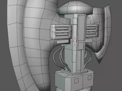  Cyberpunk Axe Low-poly 3D model