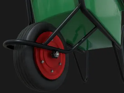Hand Cart Low-poly 3D model