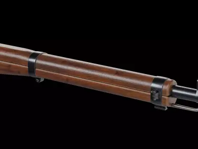 Swiss K31 bolt-action rifle Low-poly 3D model