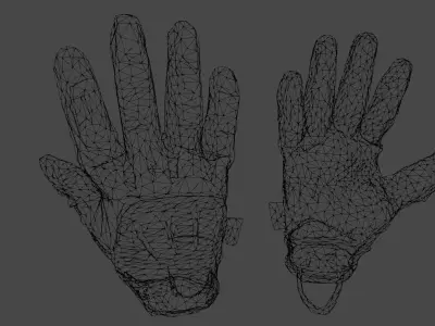 Tactical Sensor Gloves rigged Low-poly 3D model