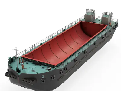Split Hopper Barge 3D model