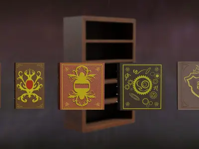 Deco Books Antique Baroque Series B Simple Shelf 3D model