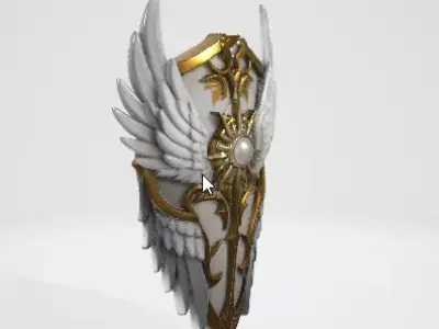 White Shield 3D Model  Realistic Medieval Asset 3D model