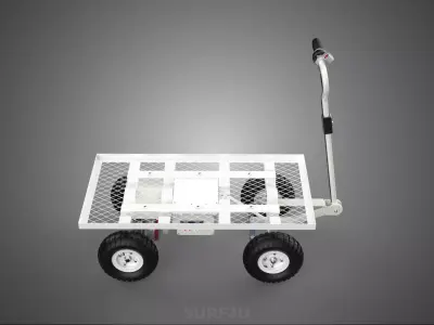 ELECTRIC FLATBED METAL MESH GRID NET PLATFORM TROLLEY CART WAGON 3D model