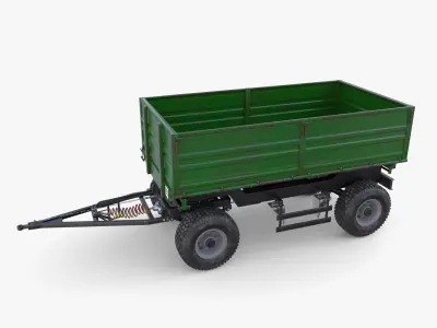 Agro trailer V7 Low-poly 3D model
