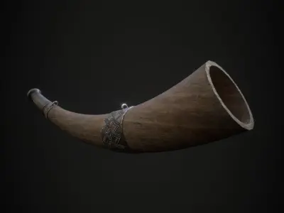 Horn wood Low-poly 3D model