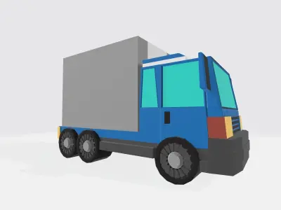 Truck or lorry for free  Low-poly 3D model