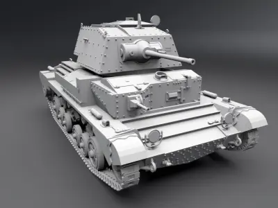 A10 Cruiser Tank scale model 3D print model