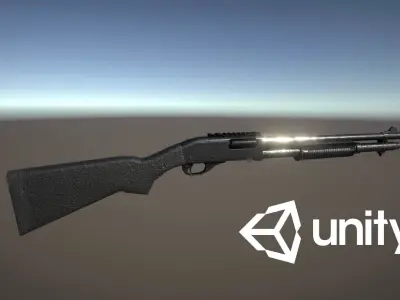 Remington 870 Shotgun Low-poly 3D model