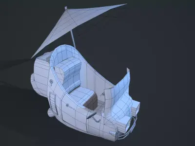3D Flying Vehicle Low-poly 3D model