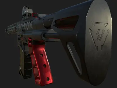 AR 15 Skeletonized Low-poly 3D model
