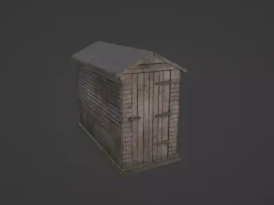 Grey Shed - Low Poly Game ready Asset Low-poly 3D model