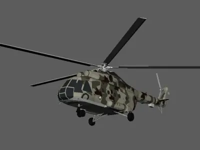 Helicopter 3D Model with Fly Animation - Game-Ready Realistic Low-poly 3D model