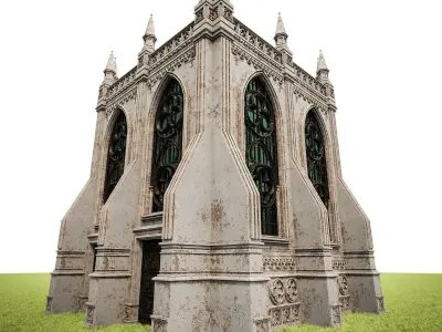 GOTHIC CASTLE BUILDING 15 Low-poly 3D model
