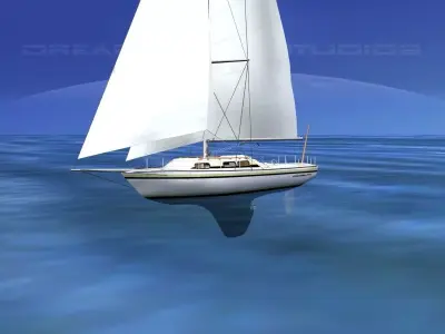 30 Foot Sailboat V01 3D model