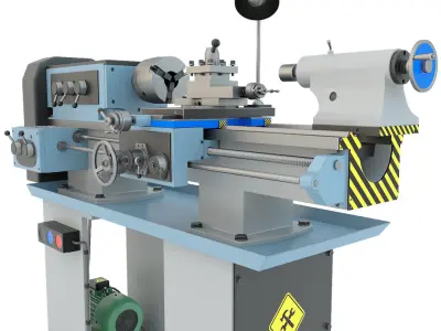 TV-4 Industrial lathe machine tool 3D model