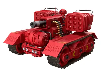 UGV Concept-3B-Red-Clean Low-poly 3D model