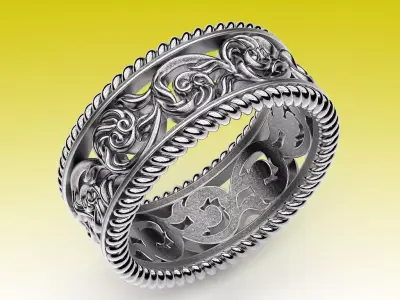 Ring Wedding Filigree 3D print model