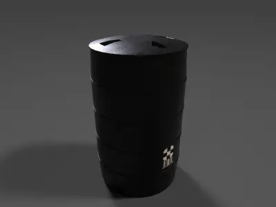 Chemical Drum Low-poly 3D model