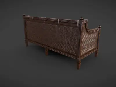 Veranda Couch Low-poly 3D model
