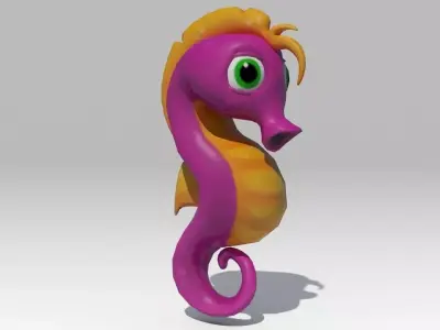 Seahorse Toon Animated Low-poly 3D model