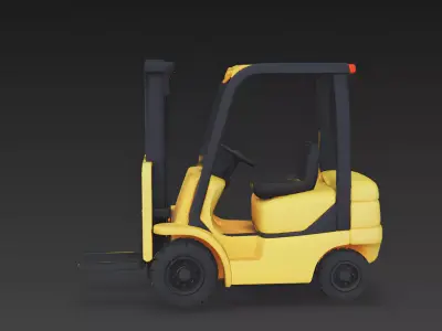Stylized Industrial Forklift 3D Model 3d model Low-poly 3D model