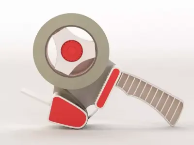 Carton Sealing Tape Dispenser Gun 3D model