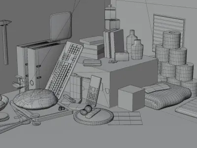 decorative background objects 3D model