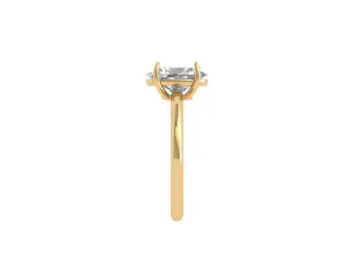 Oval Solitaire Ring 3D print model 9