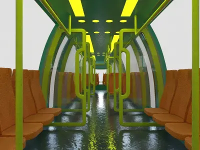 Sci-fi metro trains PBR 3D Model Pack purchase
