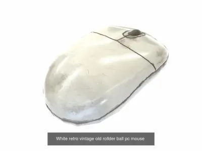 White retro vintage old pc desktop da1 3D Model Pack