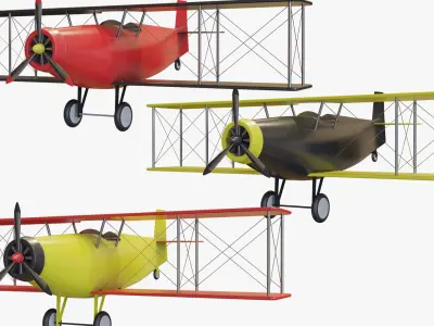 Simple Small Airplane many PBR Option Colors Low-poly 3D model