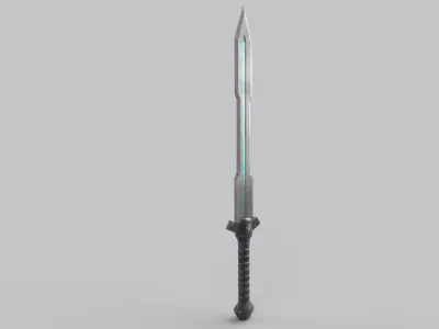 Stylized sword Low-poly 3D model 6