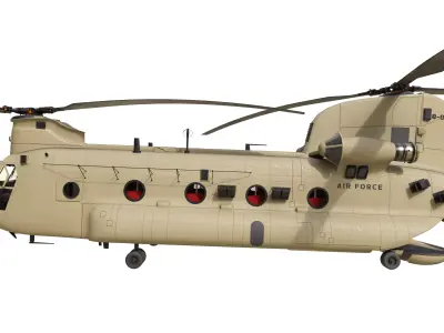 Chinook Helicopter Low-poly 3D model