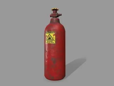 Oxygen Tank Low-poly 3D model get