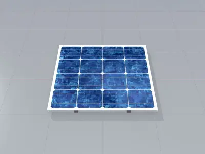 Solar module version 3 2x2m tilt angle 0 degrees without stand Low-poly 3D model