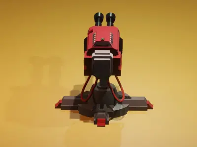 sci-fi turret low-poly Low-poly 3D model