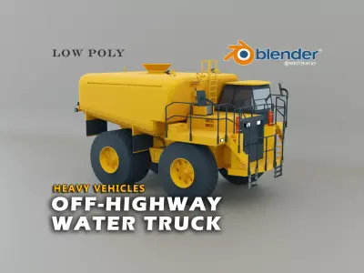 Off-Highway Water Truck - Heavy Vehicle Low-poly 3D model