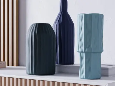  Ceramic Cut Bottle Origami Vase Models 