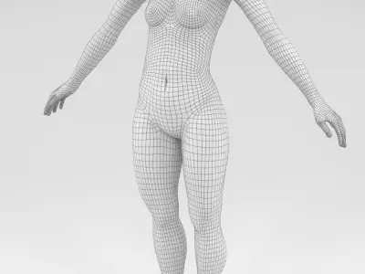 headless female fashion mannequin relaxed set Low-poly 3D model