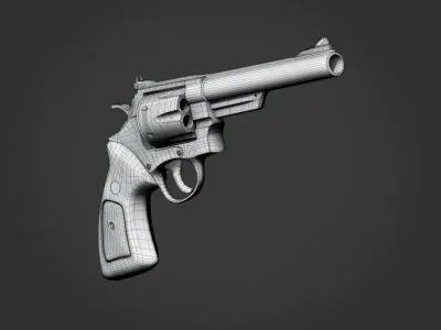 Revolver Magnum Low-poly 3D model