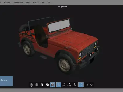 Jeep 3d Model on computer screen Free 3D model
