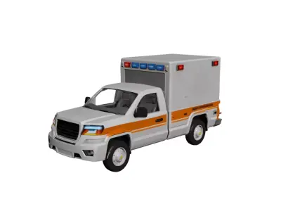 Ambulance 3D Model Emergency Medical Response Vehicle 02 3D model