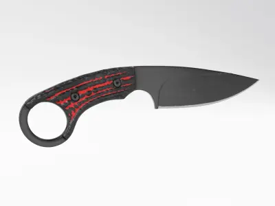 Tactical Combat Knife - Military - Karambit Style 01 Red Low-poly 3D model