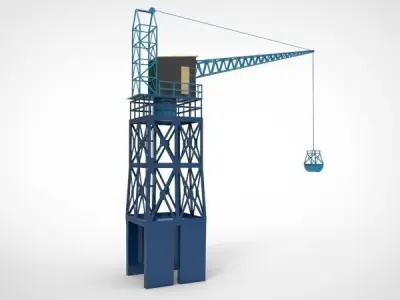 Industrial and port cranes  Low-poly 3D model