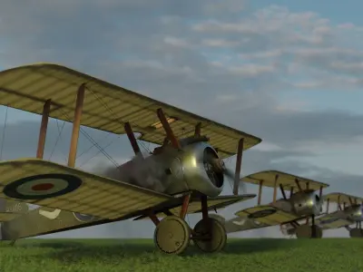Sopwith Camel  Low-poly 3D model
