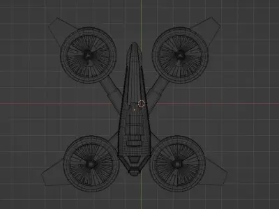 Sci-fi Drone with camera  Low-poly 3D model
