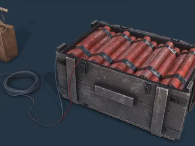 Dynamite Box Blaster Low-poly 3D model