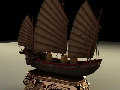 Chinese Junk Boat 3D model purchase